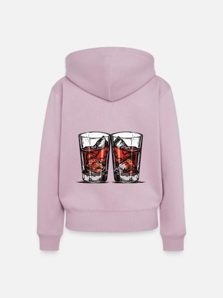 Tequila Glas - Frauen Premium Bio Zip Hoodie - Altrosa