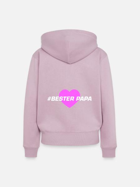 Bester Papa Herz Liebe - Frauen Premium Bio Zip Hoodie - Altrosa