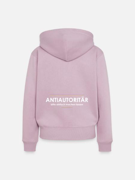 Antiautoritär - Frauen Premium Bio Zip Hoodie - Altrosa