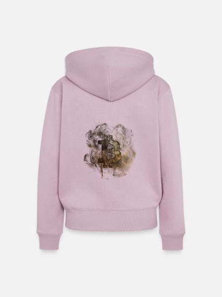 Bitcoin - Frauen Premium Bio Zip Hoodie - Altrosa