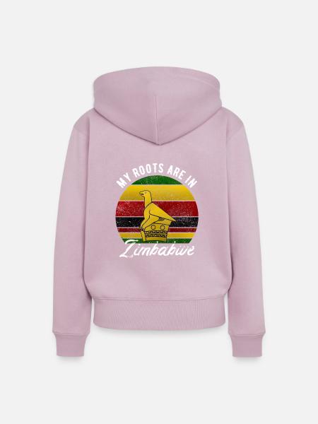 Zimbabwe - Frauen Premium Bio Zip Hoodie - Altrosa