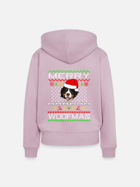 Berner Sennenhund Weihnachten Geschenk - Frauen Premium Bio Zip Hoodie - Altrosa