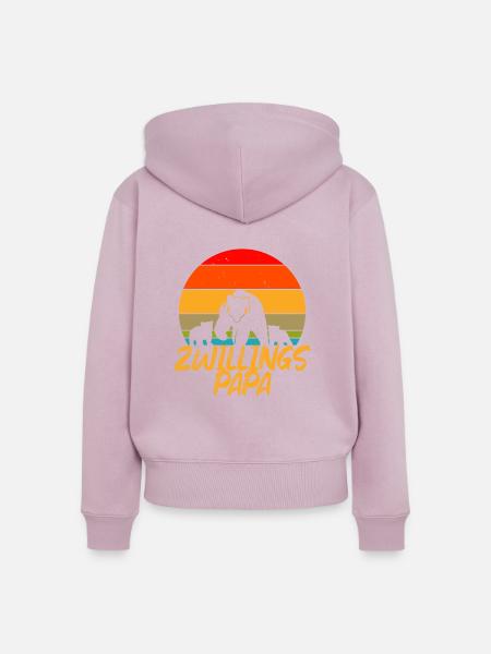 Zwillingspapa Zwillingsvater Geschenk - Frauen Premium Bio Zip Hoodie - Altrosa
