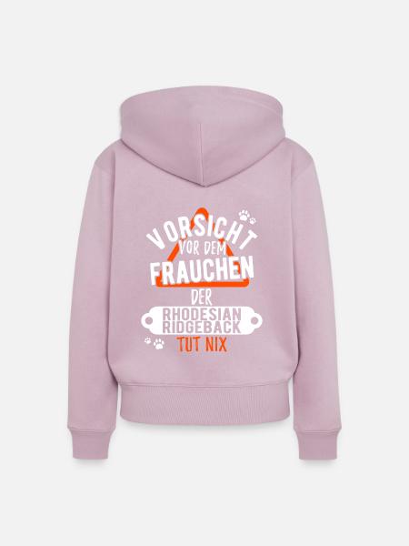Rhodesian Ridgeback Frauchen lustig - Frauen Premium Bio Zip Hoodie - Altrosa