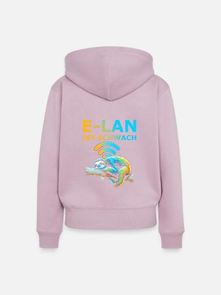 E-Lan ist schwach Faultier - Frauen Premium Bio Zip Hoodie - Altrosa
