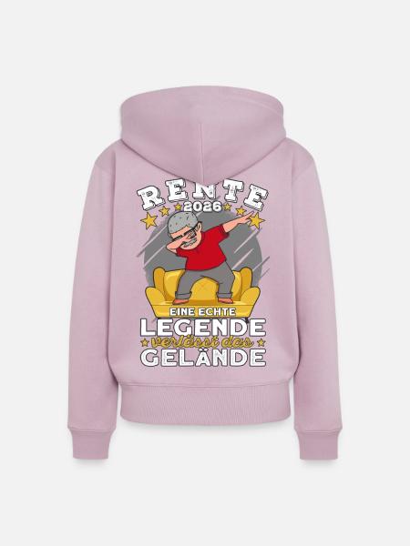 Rentner 2026 Rente Ruhestand Legende Geschenkidee - Frauen Premium Bio Zip Hoodie - Altrosa