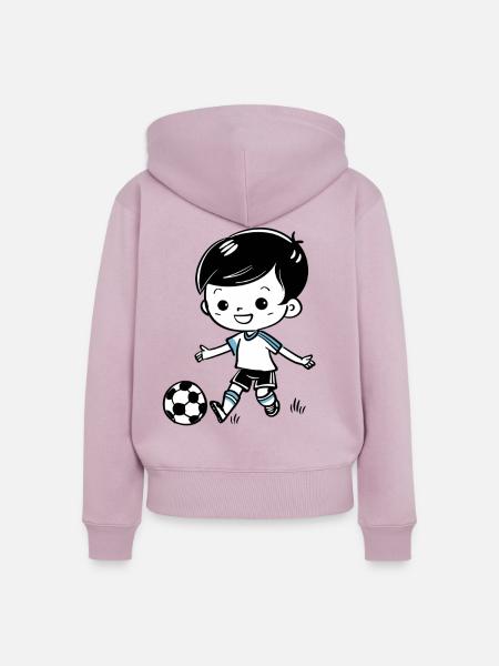 Fußballjunge - Frauen Premium Bio Zip Hoodie - Altrosa