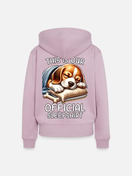 Lustiges Beagle Schlafshirt - Frauen Premium Bio Zip Hoodie - Altrosa