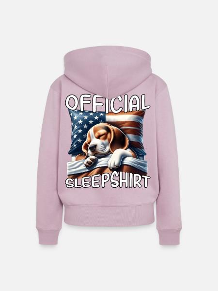 Beagle US Schlafshirt - Frauen Premium Bio Zip Hoodie - Altrosa