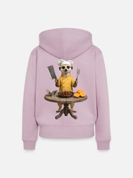 Ein lustiges Herdmännchen Koch Erdmännchen - Frauen Premium Bio Zip Hoodie - Altrosa