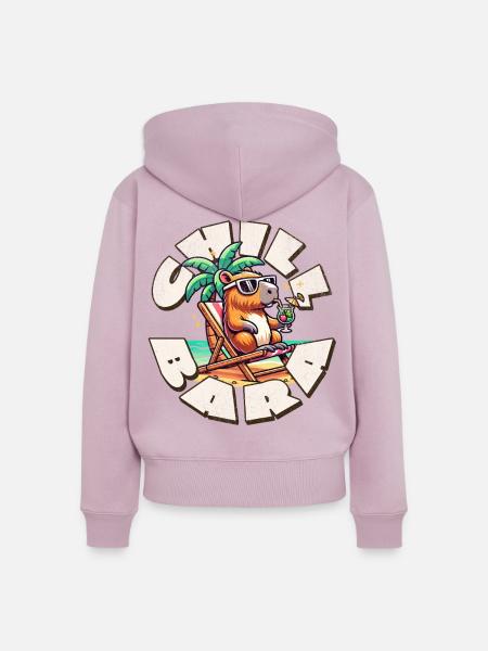 Chill Capybara - Frauen Premium Bio Zip Hoodie - Altrosa