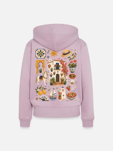 Andalusien | Sonne, Oliven & Lebensfreude - Frauen Premium Bio Zip Hoodie - Altrosa