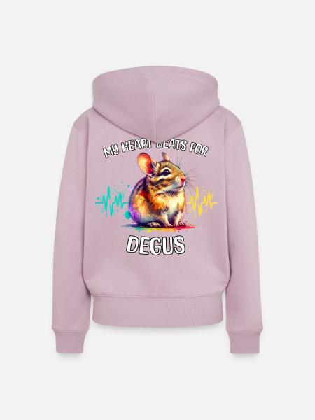 Degu Herzlinie - Frauen Premium Bio Zip Hoodie - Altrosa