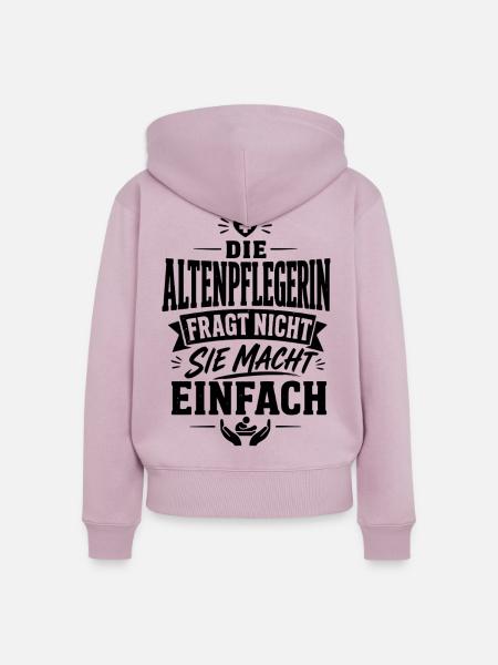 Altenpflegerin - Frauen Premium Bio Zip Hoodie - Altrosa