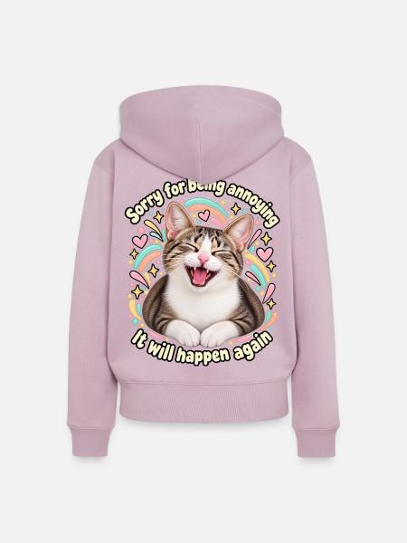 Entschuldigung, dass ich nervig bin. - Frauen Premium Bio Zip Hoodie - Altrosa