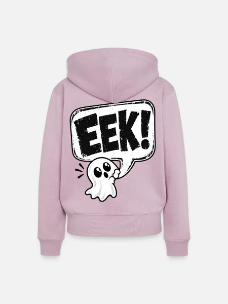 Eek! Süßer Geist Sprechblase - Frauen Premium Bio Zip Hoodie - Altrosa