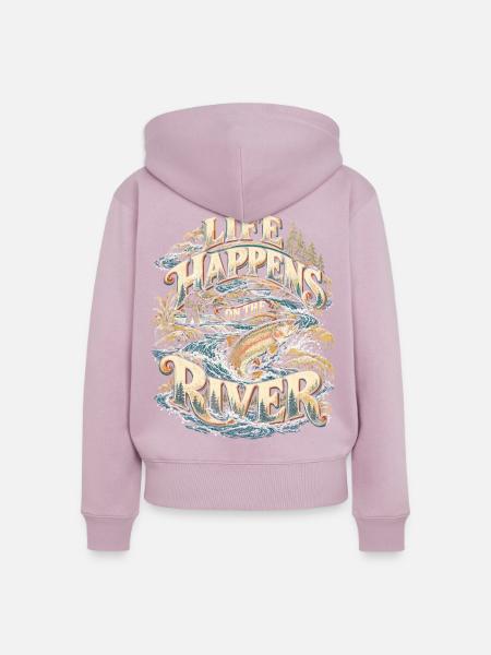Fliegenfischen Fliegenangler - Frauen Premium Bio Zip Hoodie - Altrosa