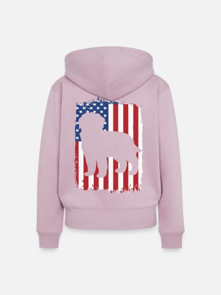 Neufundländer - Frauen Premium Bio Zip Hoodie - Altrosa
