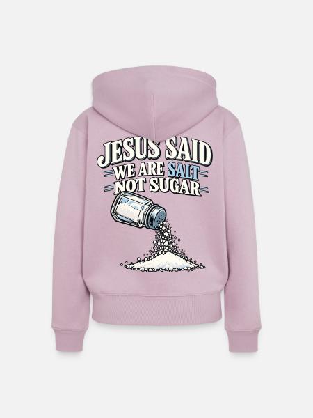 Salz der Erde Bibelvers Spruch - Frauen Premium Bio Zip Hoodie - Altrosa