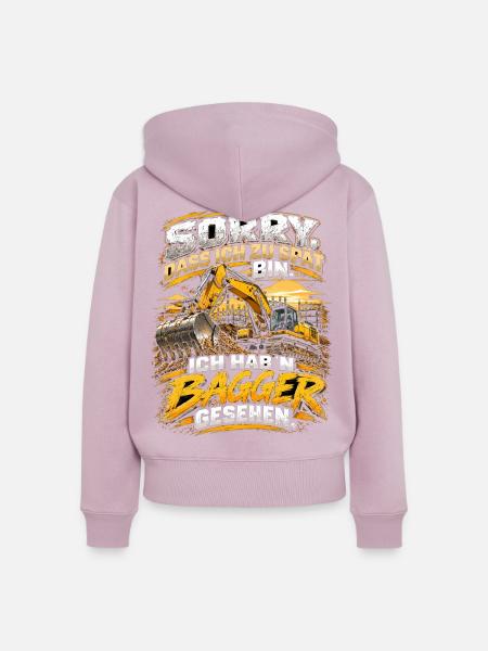 Zu spät? Bagger gesehen - Frauen Premium Bio Zip Hoodie - Altrosa