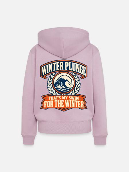 Winter Sprung Kaltwasser-challenge Schwimmfinisher - Frauen Premium Bio Zip Hoodie - Altrosa