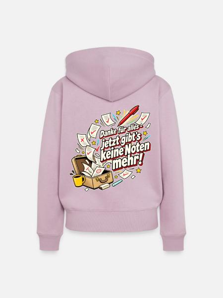 Lehrer Ruhestand Abschiedsgeschenk Danke - Frauen Premium Bio Zip Hoodie - Altrosa