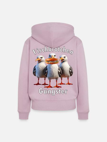 Möven Fischbrötchen Diebe - Frauen Premium Bio Zip Hoodie - Altrosa