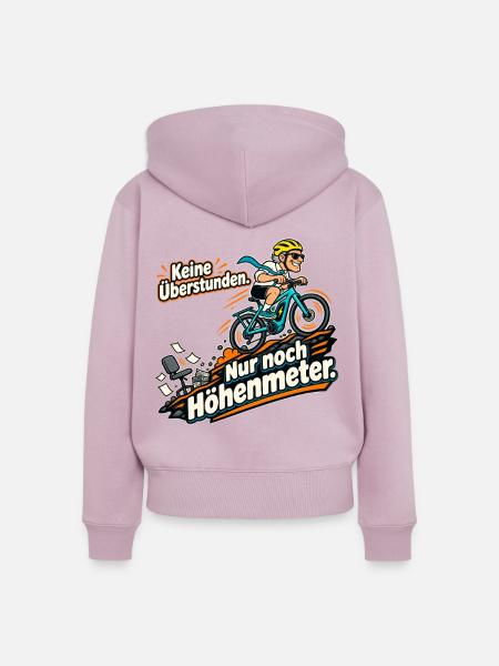 Rentner Fahrrad Ruhestand Spruch - Frauen Premium Bio Zip Hoodie - Altrosa