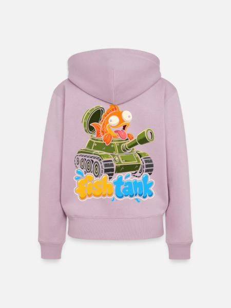 Fisch im Tank Cartoon-Motiv - Frauen Premium Bio Zip Hoodie - Altrosa