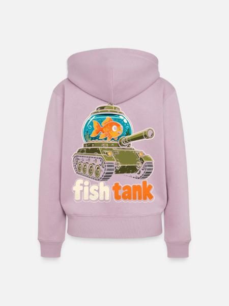 Fisch im Panzer Cartoon - Frauen Premium Bio Zip Hoodie - Altrosa