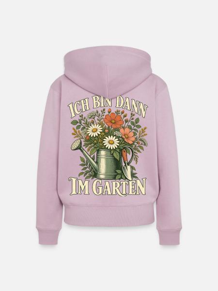 Ich bin dann im Garten - Frauen Premium Bio Zip Hoodie - Altrosa