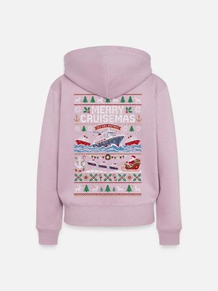 Fröhliche Kreuzfahrten! Lustiger Weihnachtspullove - Frauen Premium Bio Zip Hoodie - Altrosa