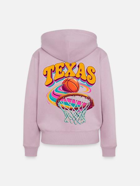 Texas Basketball Retrofarben - Frauen Premium Bio Zip Hoodie - Altrosa