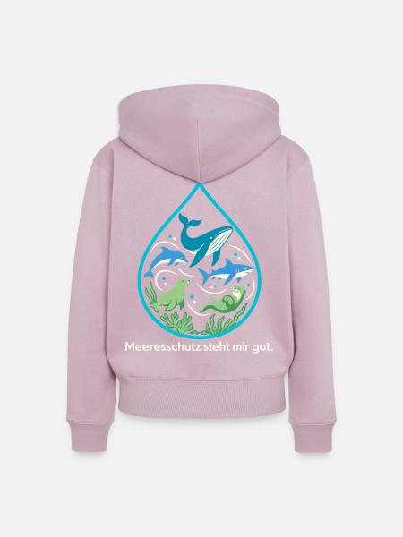 Meeresschutz Ozeanfreund Meerestiere - Frauen Premium Bio Zip Hoodie - Altrosa