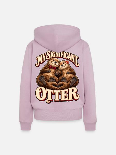 Signifikanter Otterduett - Frauen Premium Bio Zip Hoodie - Altrosa