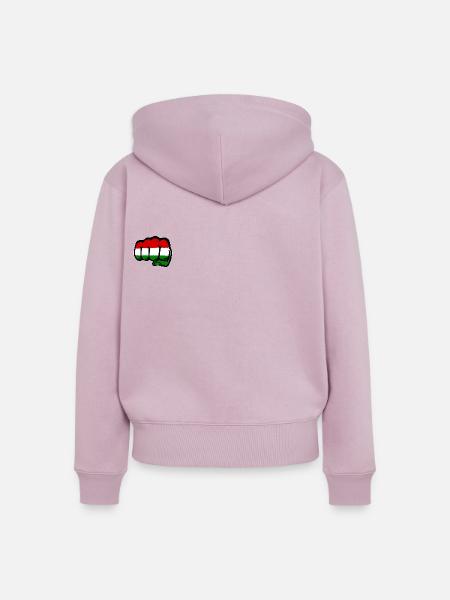 Ungarn Flagge Hand Faust - Frauen Premium Bio Zip Hoodie - Altrosa