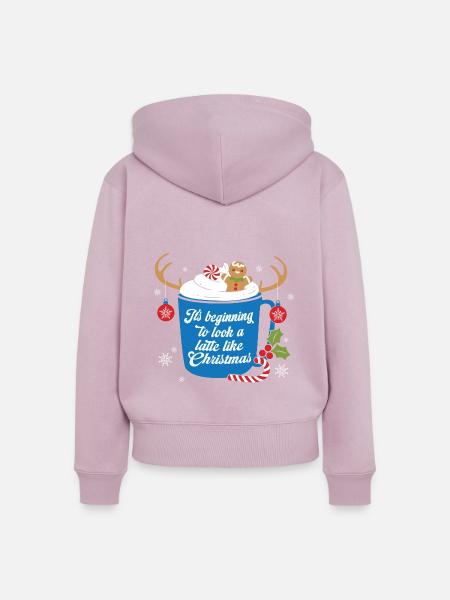 Weihnachten Weihnachtsmann Geschenke - Frauen Premium Bio Zip Hoodie - Altrosa