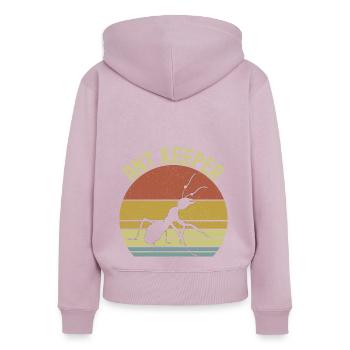 Ameise - Frauen Premium Bio Zip Hoodie - Altrosa - Hinten - Julia (174cm)