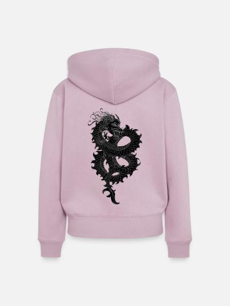 Black Dragon - Frauen Premium Bio Zip Hoodie - Altrosa