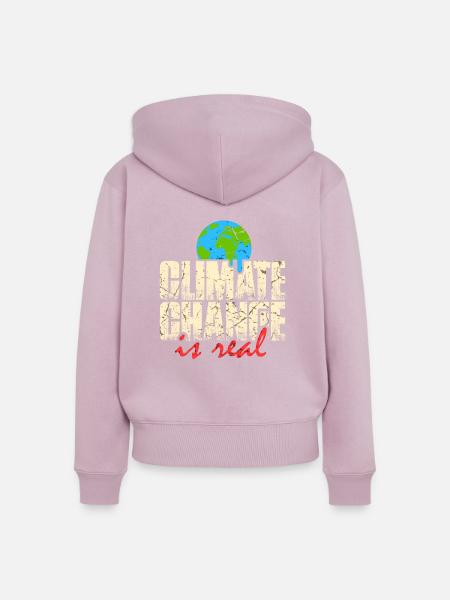 Climate Change is real - Frauen Premium Bio Zip Hoodie - Altrosa