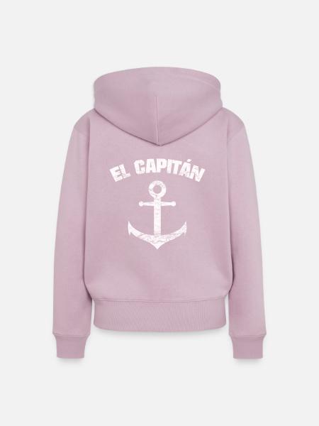 EL CAPITÁN ANCLA SHIRT - Frauen Premium Bio Zip Hoodie - Altrosa