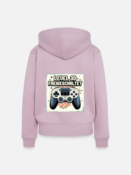 Level 30 Freigeschaltet Gamer Controller - Frauen Premium Bio Zip Hoodie - Altrosa