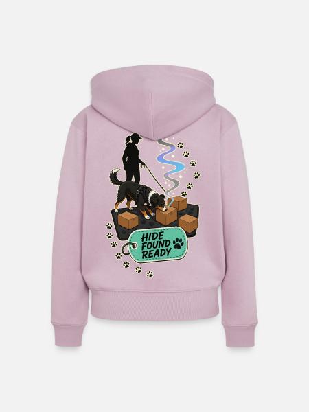 HIDE FOUND READY Hund - Frauen Premium Bio Zip Hoodie - Altrosa