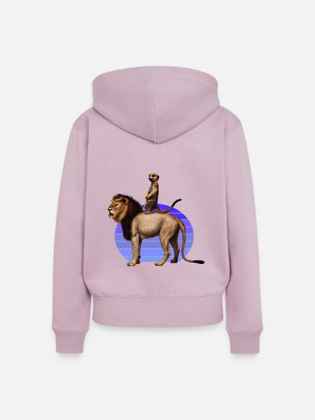 Königlicher Meerkat - Frauen Premium Bio Zip Hoodie - Altrosa
