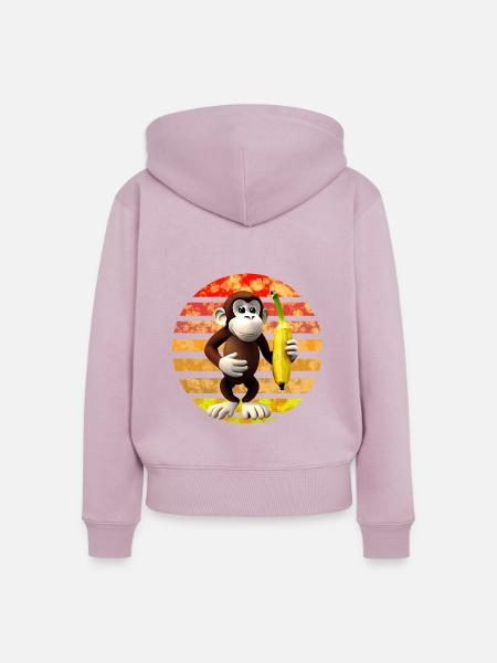 Bananen Affe - Frauen Premium Bio Zip Hoodie - Altrosa