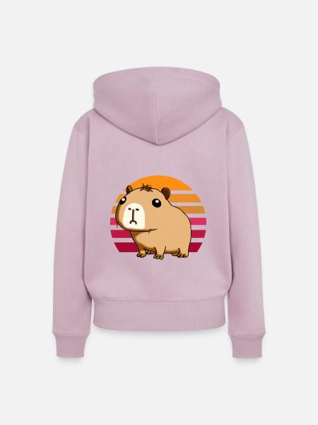 capybara - Frauen Premium Bio Zip Hoodie - Altrosa