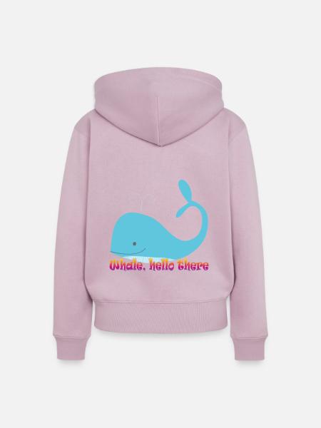 whale hello there - wal - Frauen Premium Bio Zip Hoodie - Altrosa