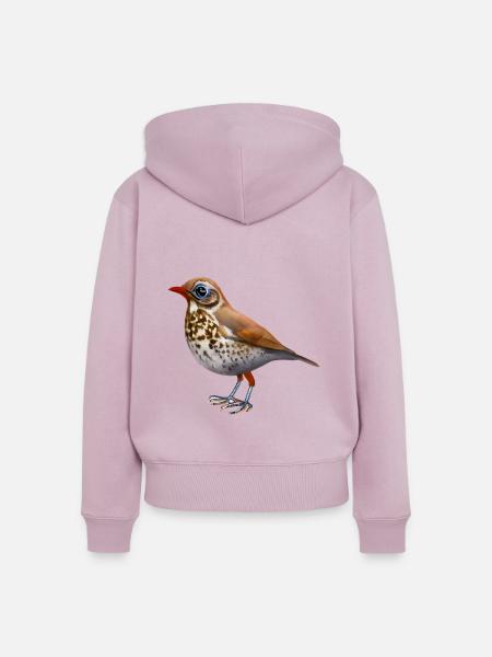 Drossel Vogel - Frauen Premium Bio Zip Hoodie - Altrosa