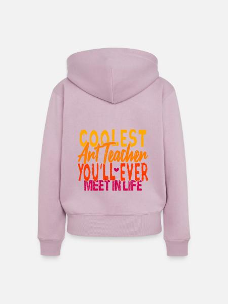 Der coolste Kunstlehrer - Frauen Premium Bio Zip Hoodie - Altrosa