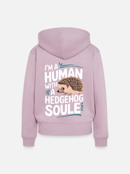Igel Stachelig Tier Igel - Frauen Premium Bio Zip Hoodie - Altrosa